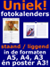 Uniek fotokalenders staand of liggend in formaten A5 A4 A3 poster A3